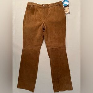 Genuine Suede Leather Pants 14 MACHINE WASHABLE Saddle Tan Covington brand